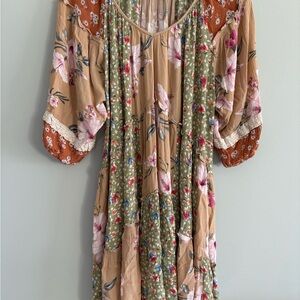Gigio Floral Boho Babydoll Dress